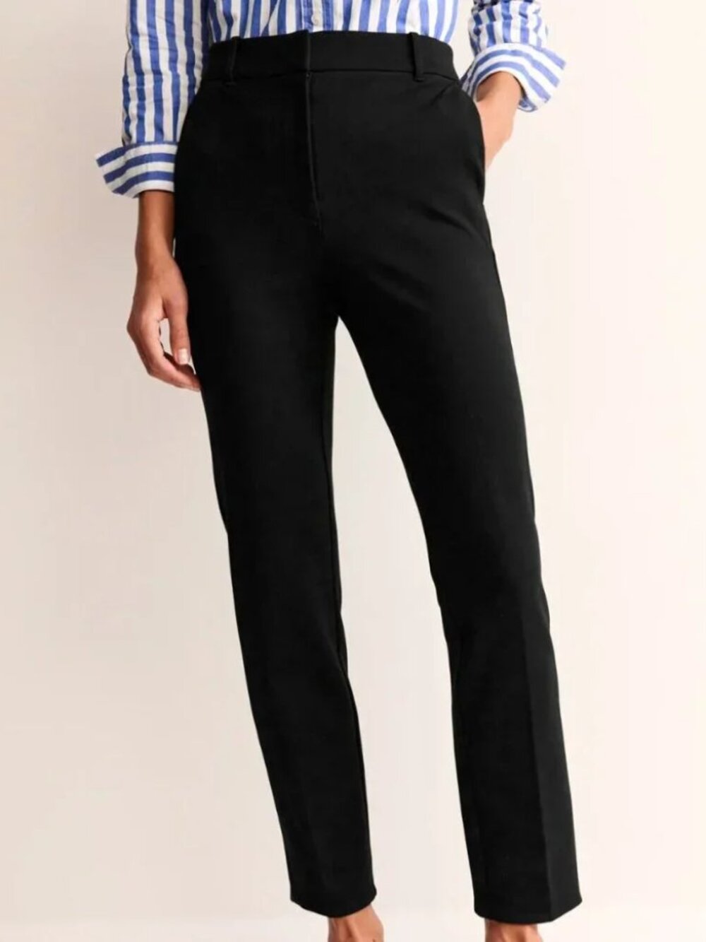 Boden Highgate Bi-Stretch Cotton Pant Black Women's Size 4R Work Casual Office